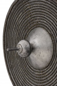 This buckler dates from about 1540 and is from the Wrexham area.