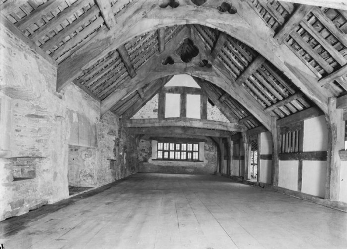 The hall in the north range at Tretower